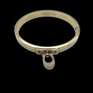 Coach Bangle Hinge Initial C Logo Charm Gold tone Designer Jewelry